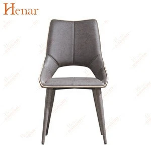 Modern grey PU full upholstery restaurant dining chair