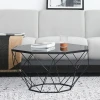 Modern Living Room Furniture Stainless Steel Decorations Multi Size Glass And Marble Coffee Table Corner Table