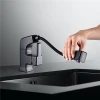Modern sanitary ware matte black single hole bathroom pull out basin faucets