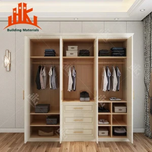 Modern Simple Home Wood storage Clothes Cabinet Wardrobe white color
