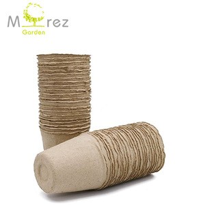 Morezhome artificial round plant paper pulp flower seed wood paper pulp pots for nursery