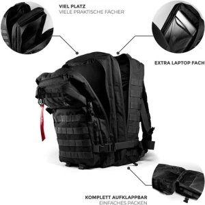 Multifunctional Waterproof 3D Sports Assault Mens 30L 40L 45L 50L Black Outdoor Travel Backpack