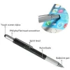 Multitool Tech Tool Pen 6 in 1 Multi Function Gift Box Touch Screen Tool Stylus Pen Kit with 2 extra Refills, Ruler, Spirit Leve