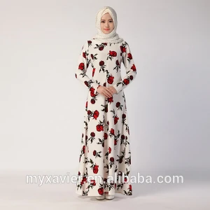 Muslim Dress Fashion Floral Print Abaya in Dubai Islamic Clothing For Women Maxi Dresses