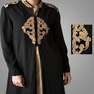Muslim Women Front Open Embroidered Abaya Kimono &amp; Cardigan Islamic Ladies Maxi Dress Abaya Clothing