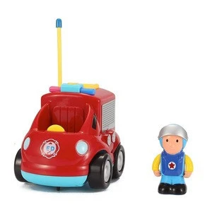 My First RC Cartoon Car Vehicle 2-Channel Remote Control Toy Music, Lights Sound for Baby, Toddlers, Kids (Fire Truck)
