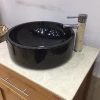 Natural Stone Sink Black Marble Round Wash Basin