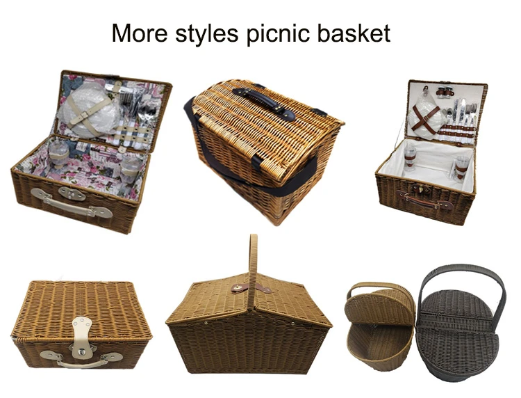 Natural wicker luxury lines picnic basket hamper baskets
