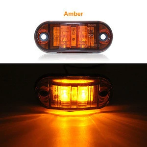 new 12V 24V Amber White Red 2 LED Side Marker Lamp Tail Brake Light for Car Truck Trailer Lorry Bus Van Pickup Signal Light