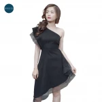 new 2019 fashion elegant cut out sleeveless dress for women black