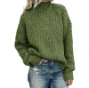 new arrival PULLOVER women knitted sweaters heavy turtleneck casual sweater ladies knitted design sweater oversized