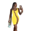 New arrival summer ladies hollow out dress casual wear women clothing sleeveless chain dress