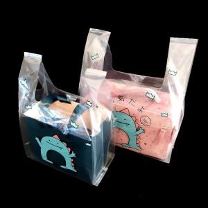 New cartoon dinosaur transparent tote bag costume childrens gift plastic bag