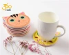 New Design Cat Shape Cute Custom Print Ceramic Placemats Coffee Mug Mats Cup Pad For Drinks