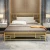 Import New design European stylish modern bedroom furniture gold iron frame soft bed from China