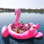 New Design Inflatable Water Float Lounge Raft 6 Person Flamingo Island 6 person bird party island in Stock
