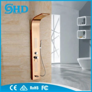 New design shower panel with bath & shower function gold color