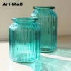 New Fashion China Manufacturers Turquoise Rose Cylinder Decoration Glass Vase