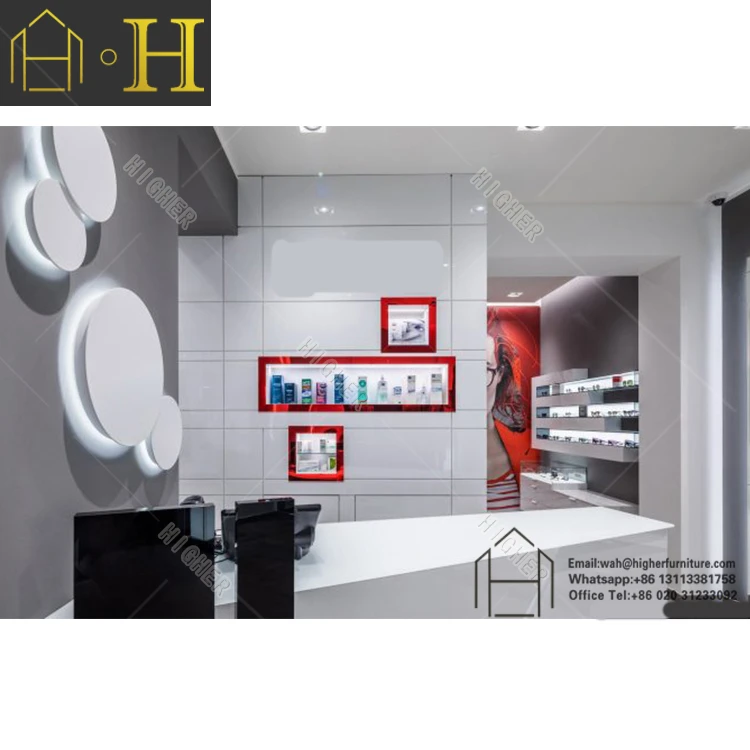 New optical shop showcase furniture wall unit shop counter eyewear display cabinet