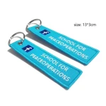 New Product Ideas Custom Embroidered Keychain For Men Car Key Tag Double Sided Identical Jet Tag Keychain Custom Woven Bag Strap