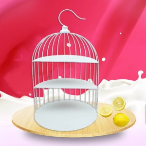 New Restaurant decoration supplies afternoon tea cake dessert bird cage shape pastry display stand