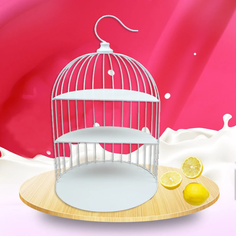 New Restaurant decoration supplies afternoon tea cake dessert bird cage shape pastry display stand