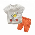 New Summer Design baby boy short set for short sleeve cotton linen fabric T-shirt 2 pcs children clothes