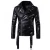 Import New tides fashion style black leather jacket coat men biker motorcycle jackets with belt from China