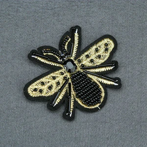 Newest product rhinestone bead applique clothing embroidery patch