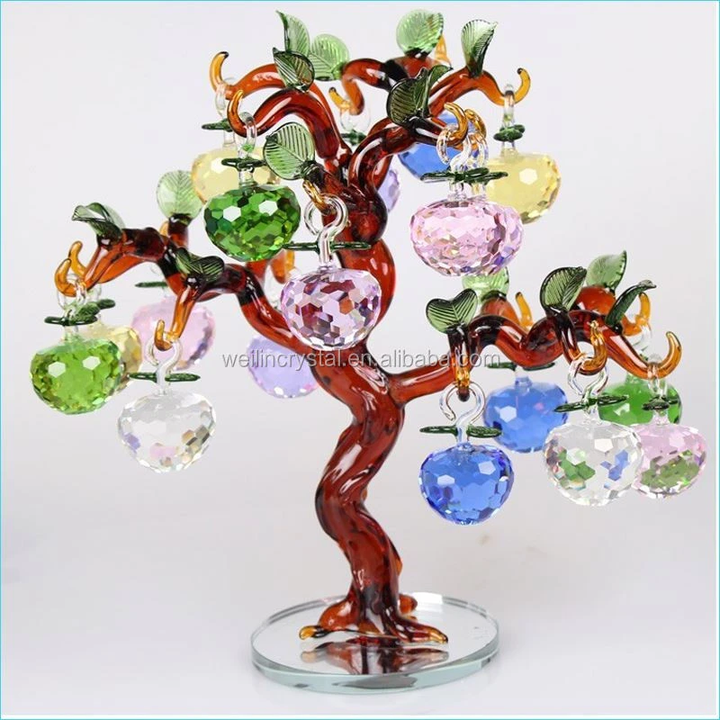 Nice fad crafts for business cheap apple tree crystal wedding gifts