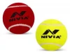 Nivia Heavy Weight Cricket Tennis Balls Red &amp; Yellow