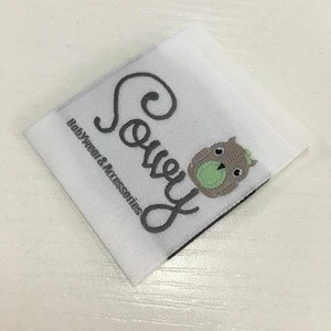 No MOQ customized fabric name woven silk labels for garment