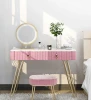 Nordic bedroom iron dresser ins hotel dresser small apartment makeup table and chair can be customized