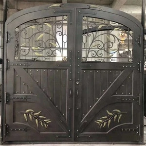 ODM/OEM  Swing Open Wrought Iron Gate Double Entry Door Price