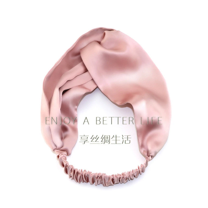 OEKO-Tex100 Silk Satin Headbands Solid Color Twisted Elastic Hairband silk scrunchies