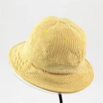 OEM custom bobble hat high quality blank cotton corduroy bucket hat fashion cool sport bobble hat with top button