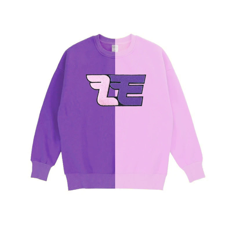 OEM custom logo embroidery patch oversize Color Block Sweatshirts