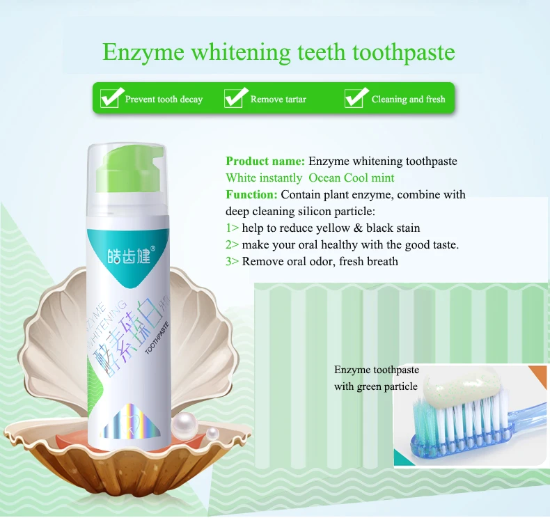 OEM ODM Activated Charcoal Whitening Toothpaste,Enzyme white Toothpaste