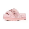 OEM&ODM comfort fluffy slippers flat plush real fur open toe p real fur slippers fur uggging slippersreal