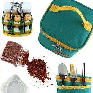 Online Shop New Products Outdoor BBQ Kitchen Accessories Set 7 PCS Cooking Tool Seasoning Container Spice Box With Storage Bag