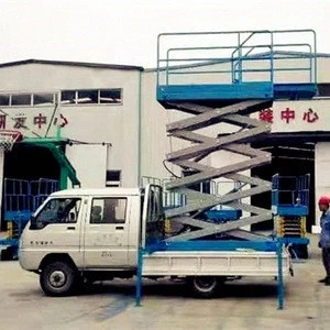 Operated by battery or through diesel tank scissors lift 3.5 ton truck mounted hydraulic ladder for light maintenance