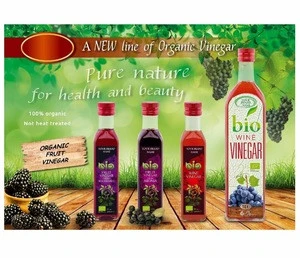 Organic Vinegar With Grape, Chokeberry And Blackeberry. Private Label Available. Made In EU