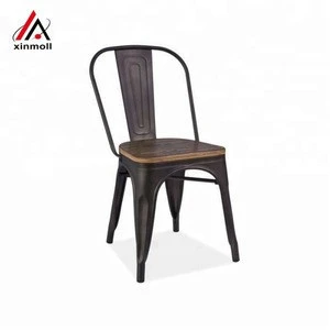 outdoor cheap french vintage powder coating industrial silla de comedor style stacking metal dining chair