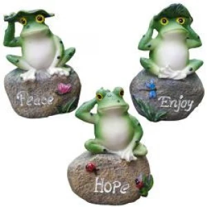 Outdoor Decor Fairy Garden Ornaments Frog Sitting On Stone Sculpture Frog Garden Statues