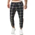 Import Outdoor sports pants Mid-waist and small feet lace-up casual pants Fashion plaid trousers men from China