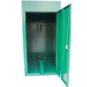 Outdoor Steel Locker Single Bicycle Storage Box Cabinet With Hook And Padlock