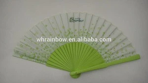 painted wooden hand held fan for gifts