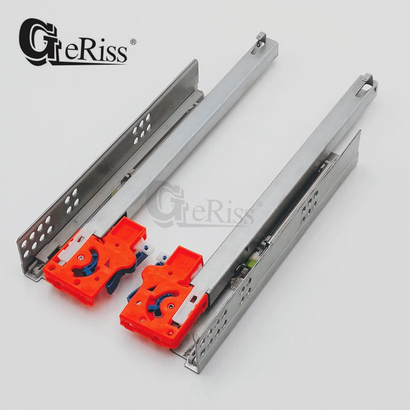Partial Extension  silent smooth soft close undermount drawer slide with front fixing device