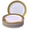 PARTY DISPOSABLE 60 PC DINNERWARE SET |20 Dinner Plates | 20 Salad Plates |20 Dessert Plates (Ritz - Gold)