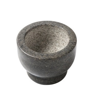 Pestle and Mortar Set Premium Solid Granite Stone Large Black stone mortar